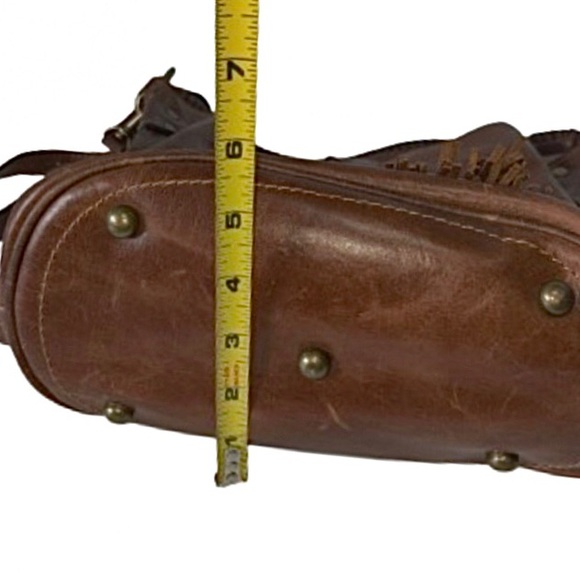 Patricia Nash Otavia Distressed Italian Leather Drawstring Bucket Crossbody Bag - Picture 8 of 9